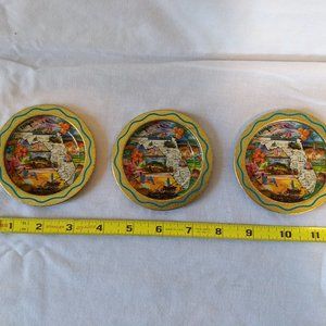 Vintage Florida Souvenir Coasters - Set of 3 Cool graphics and colors